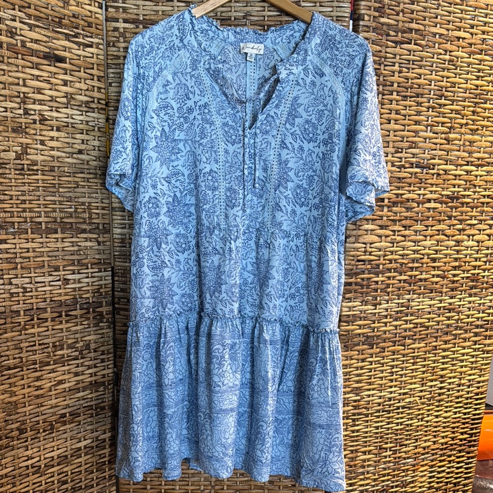 Floral Blue Dress Wonderly Party Summer Spring